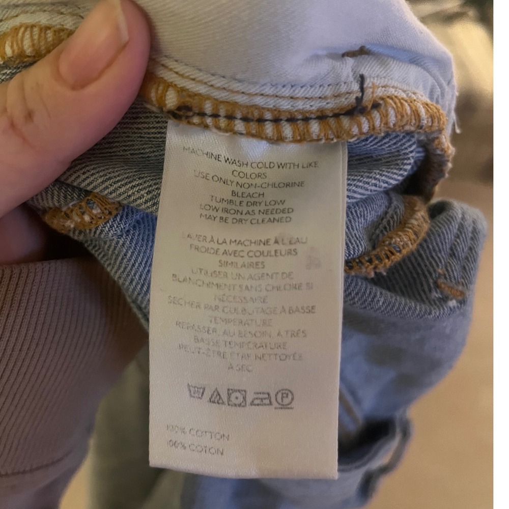 PILCRO Anthropologie The Adi Wide Leg Cropped‎ Jeans Light Wash Chewed Hem- 32 - Picture 11 of 13